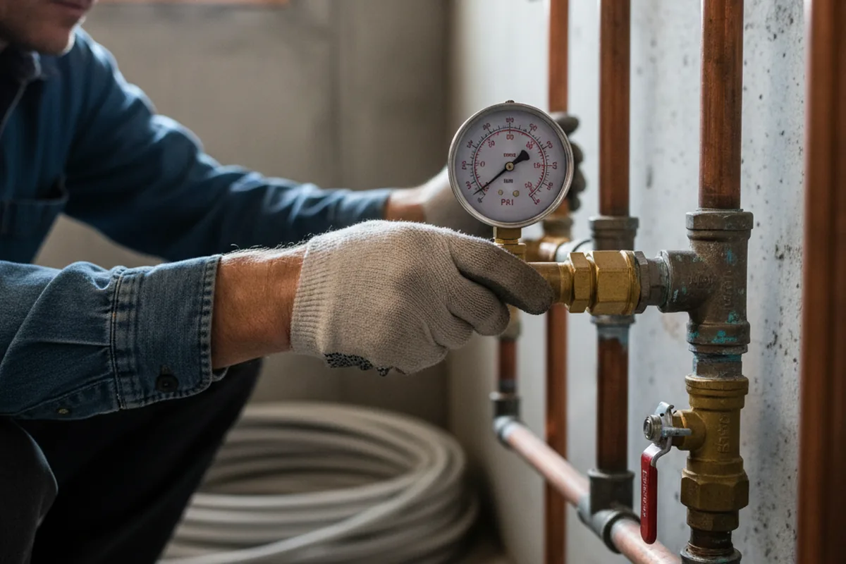 Pressure testing a repaired line during Water Line Repair in Wanaque